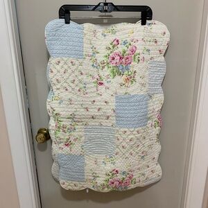 Vintage Cottage Style Floral Patchwork Quilted Shams